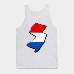 Red, White, and Blue New Jersey Outline Tank Top